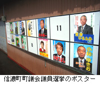 写真：信濃町町議会議員選挙のポスター
