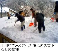 写真：小川村で出くわした集会所の雪下ろしの模様