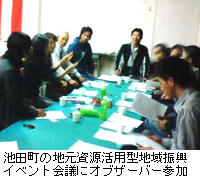 写真：池田町の地元資源活用型地域振興イベント会議にオブザーバー参加