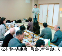 写真：松本市中条東第一町会の新年会にて