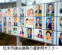 写真：松本市議会議員の選挙用ポスター