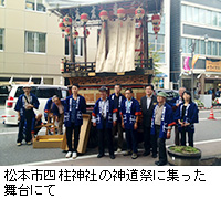 写真：松本市四柱神社の神道祭に集った舞台にて