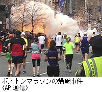 写真：ボストンマラソンの爆破事件（AP通信）