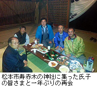 写真：松本市寿赤木の神社に集った氏子の皆さまと一年ぶりの再会