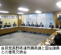 写真：自民党長野県連所属県議と国会議員との意見交換会