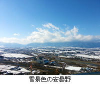 写真：雪景色の安曇野