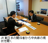 写真：JR東日本の関係者から中央線の現状を聞く