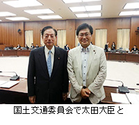 写真：国土交通委員会で太田大臣と