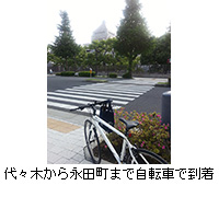 写真：代々木から永田町まで自転車で到着