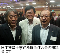 写真：日本建築士事務所協会連合会の懇親会にて