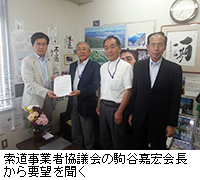 写真：索道事業者協議会の駒谷嘉宏会長から要望を聞く
