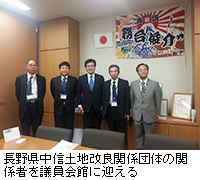写真：長野県中信土地改良関係団体の関係者を議員会館に迎える