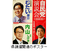 写真：県議選関連のポスター