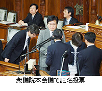 写真：衆議院本会議で記名投票