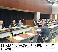 写真：日本郵政3社の株式上場について話を聞く