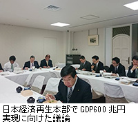 写真：日本経済再生本部でGDP600兆円実現に向けた議論