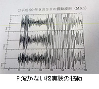 写真：P波がない核実験の振動