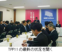 写真：TPP11の最新の状況を聞く