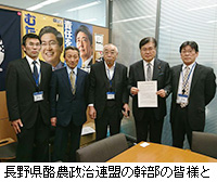 写真：長野県酪農政治連盟の幹部の皆様と