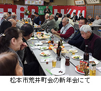 写真：松本市荒井町会の新年会にて