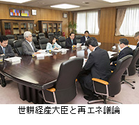 写真：世耕経産大臣と再エネ議論