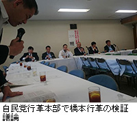 写真：自民党行革本部で橋本行革の検証議論