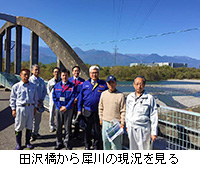写真：田沢橋から犀川の現況を見る