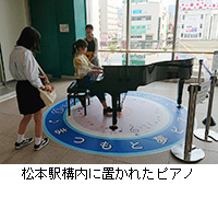 写真：松本駅構内に置かれたピアノ
