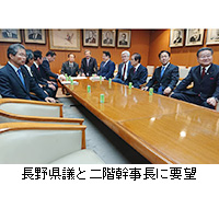 写真：長野県議と二階幹事長に要望