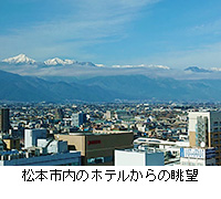 写真：松本市内のホテルからの眺望