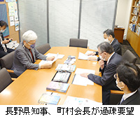 写真：長野県知事、町村会長が過疎要望