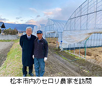 写真：松本市内のセロリ農家を訪問