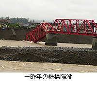 写真：一昨年の鉄橋陥没