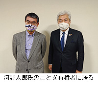 写真：河野太郎氏のことを有権者に語る