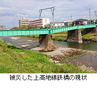 写真：被災した上高地線鉄橋の現状