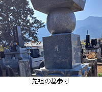 写真:先祖の墓参り