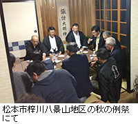 写真:松本市梓川八景山地区の秋の例祭にて