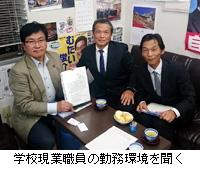 写真:学校現業職員の勤務環境を聞く